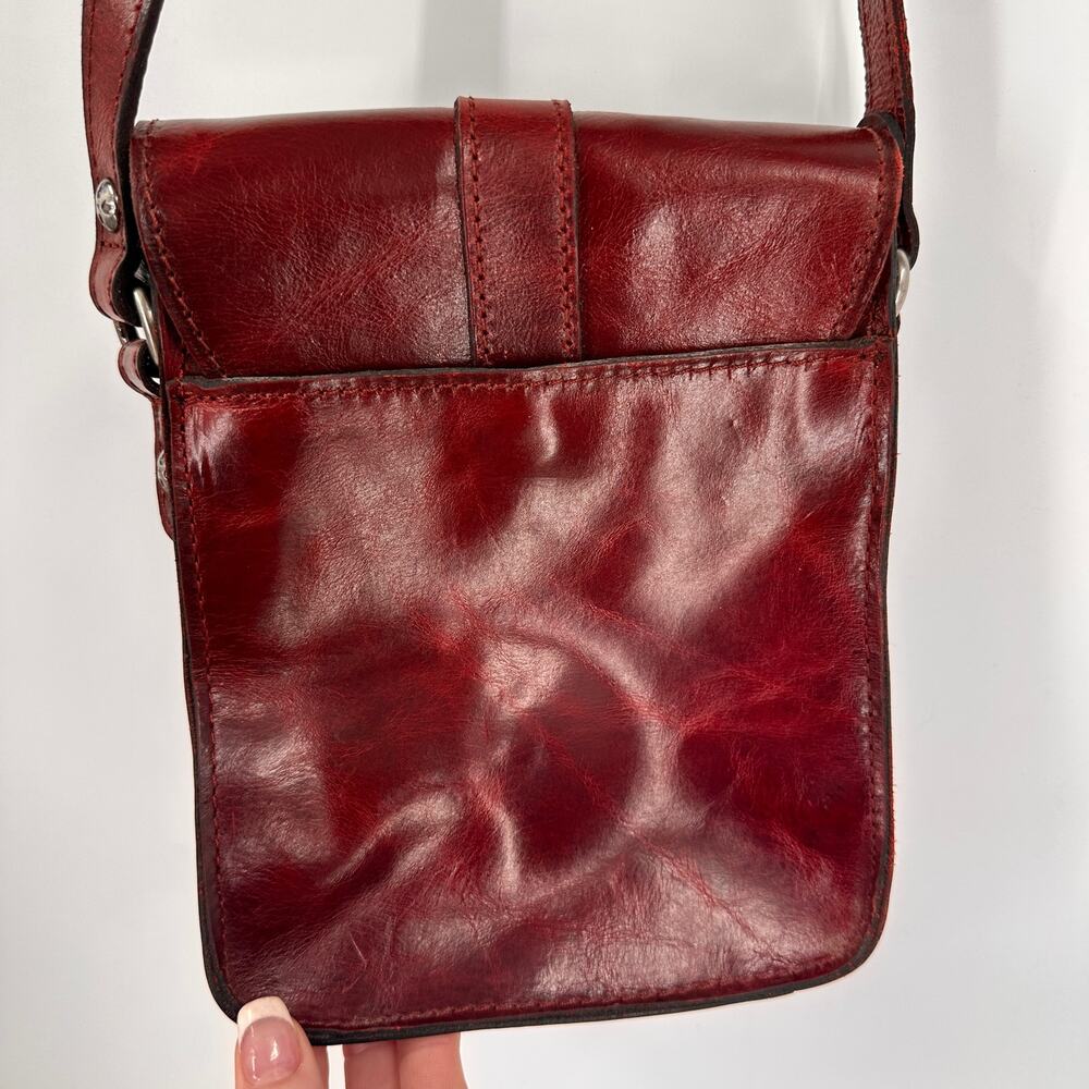 Patricia Nash Lari Oxblood Red Leather Crossbody Satchel Purse - Picture 11 of 13